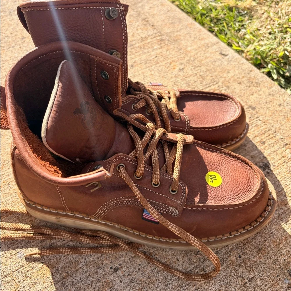 Georgia Boot Brown Leather Moc Toe Work Boots